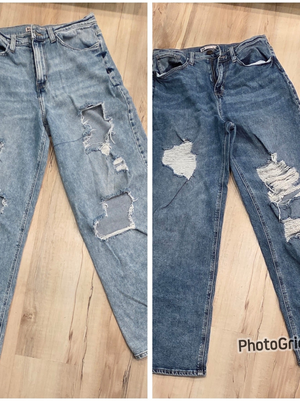 SO Super Hi Rise 90's Wide Leg Jeans — Light and Medium Blue